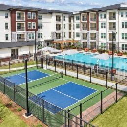 poolside pickleball courts